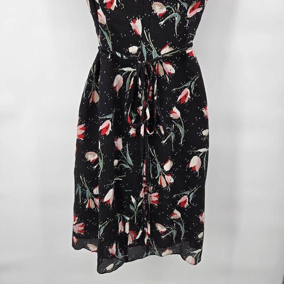 Rebecca Taylor Silk Dress Size 4 Ikat Tulip Ruffle Sleeve Floral Feminine - Picture 7 of 8